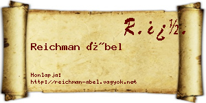 Reichman Ábel névjegykártya