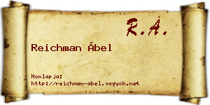 Reichman Ábel névjegykártya